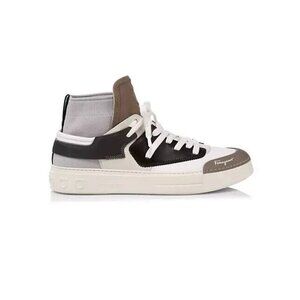 Salvatore Ferragamo Marvelous Borg Leather Sock Sneakers 8 M 41 Men’s New